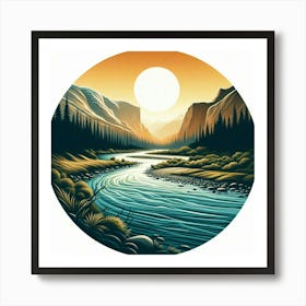 Yosemite River Art Print