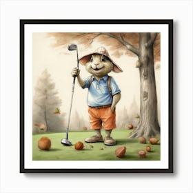 Bunny Golfer 2 Art Print