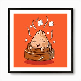 Cartoon Chinese Dumpling 1 Art Print