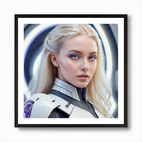 Futuristic Girl With Blue Eyes 1 Poster