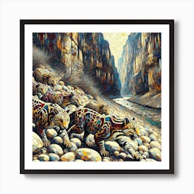 Jaguars In The Canyon Art Print