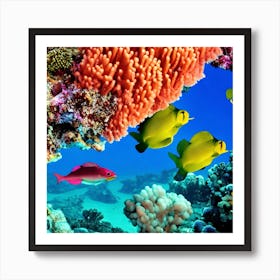 Underwater Coral Reef Dive Into The Depths Of The Ocean And Capture The Vibrant Colors And Diverse Art Print