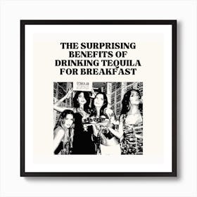 Tequila For Breakfast Square Art Print