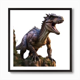 Dinosaur On A Rock Art Print