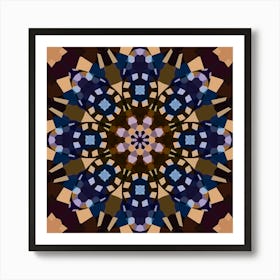 Mosaic Pattern Beige Flower 1 Art Print