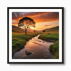 Lone Tree In A Field Art Print