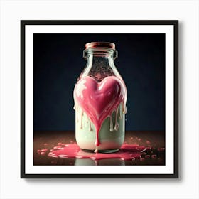 Firefly Heart Shaped Milk Bottle Dripping With Liquid Love 20726 (2) Art Print