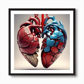 Two Human Hearts 1 Art Print