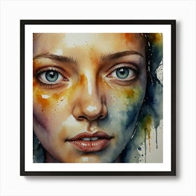 Watercolor Portrait Of A Woman 29 Art Print