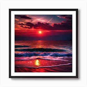 Sunset On The Beach 569 Art Print
