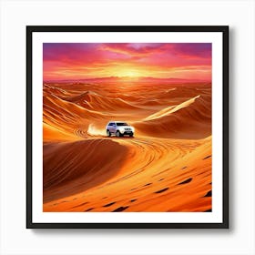 Sunset In The Desert Art Print