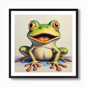 Frog Drawing 5 Art Print