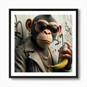 Monkey artist Art Print