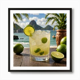 Brazilian Caipirinha Illustrate A Refreshing Brazilian Caipirinha With Muddled Lime And Sugar Served 4046788000 Art Print