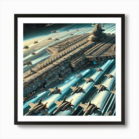 Juggernaut Class Carrier Deploy Fighter Iron Commonwealth Art Print