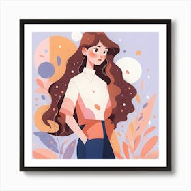 Girl With Long Hair 3 Art Print