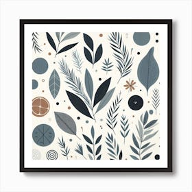 Scandinavian style, Bay leaf and rosemary Art Print