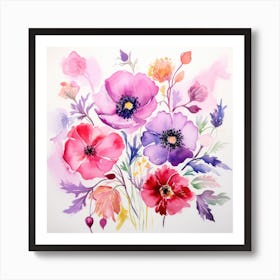 Watercolor Flowers 6 Art Print