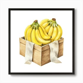 Bananas In A Wooden Box Art Print