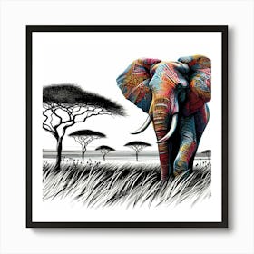 Illustration Elephant 1 Art Print
