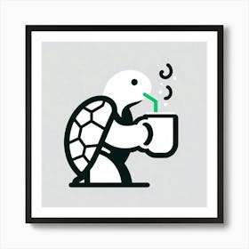 Turtle coffee Art Print