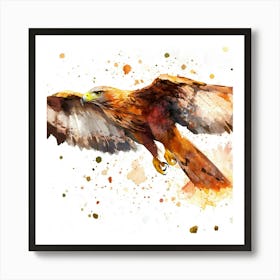 Red Kite Watercolor Painting 1 Art Print