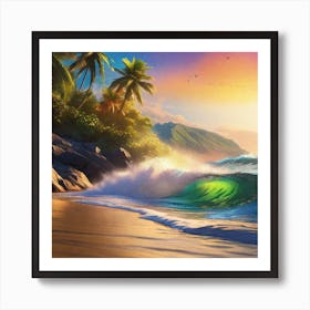 Sunset On The Beach 40 Art Print