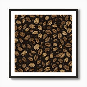 Coffee Beans Seamless Pattern Art Print