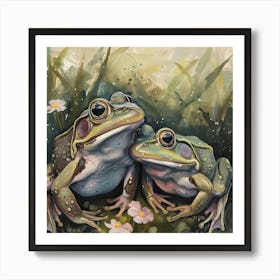 Frogs Fairycore Painting 2 Art Print