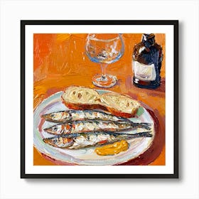 Sardines And Wine 1 Art Print