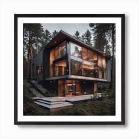 Modern Architecture in the middle of a Forest Art Print