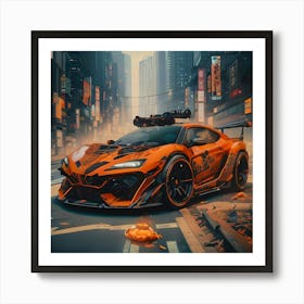 Pumpkin Car (Cyberpunk28) Art Print