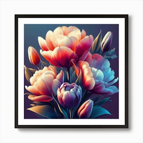 Abstract Tulips Art Print