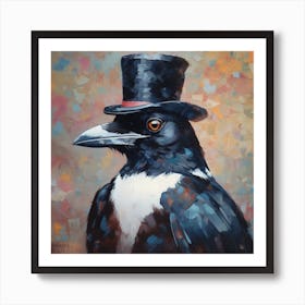 Crow In Top Hat Art Print
