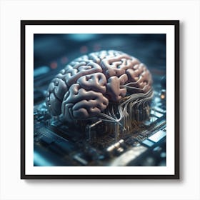 Brain On A Computer Chip 5 Art Print