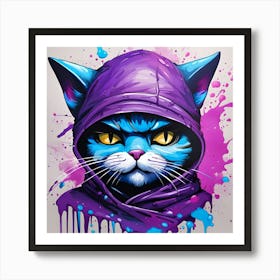 Splatter Cat 2 Art Print