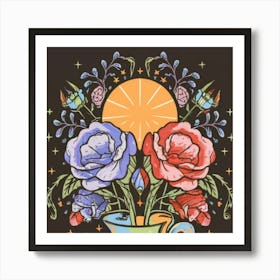 Luminous pastel flowers 5 Art Print