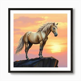 Sunset Horse 45 Art Print