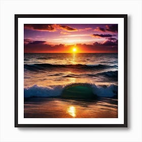 Sunset On The Beach 546 Art Print