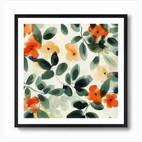 Orange Leaves 1 Art Print