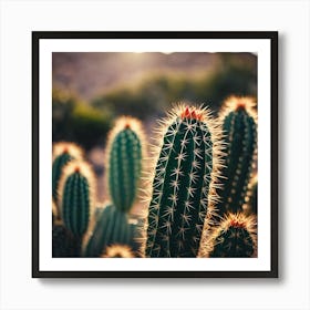 Cactus in the light Poster