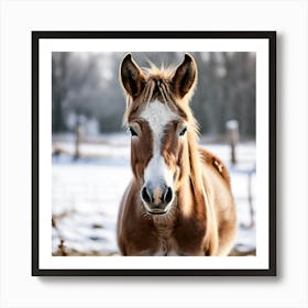 Horse Animal Grass Breeding Head Pasture Donkey Standing Farm Cute White Background Natu 2 1 Art Print