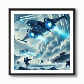 Frostwing Interceptors Icy Winds Scene Art Print