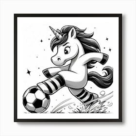 Unicorn Soccer Art Print