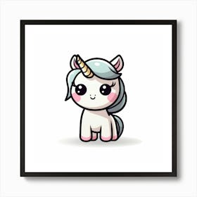 a pink unicorn with pink hair and pink hair Art Print