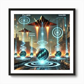 A Futuristic Sci Fi Scene Showcasing Serpentis Class Balance Bombs Art Print