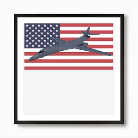 B 1 Lancer Usaf Plane Us Flag Art Print