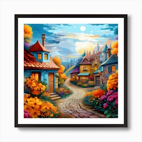 Fairytale Village 1 Art Print