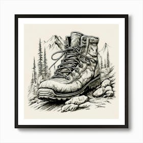 Hiking Boot Art Print