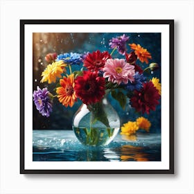 Flowers In Water 2 Art Print